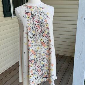 NWT Altard State Floral Cream Trapeze Shift Dress Small Fairy Garden Chiffon